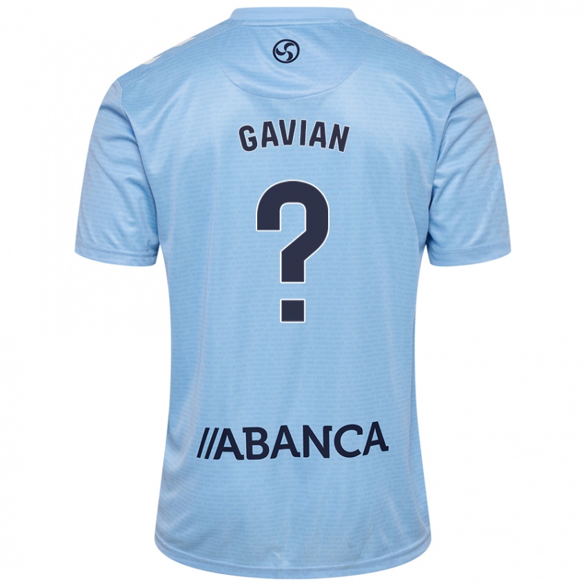 Niño Camiseta Pablo Gavian #0 Azul Cielo 1ª Equipación 2024/25 La Camisa