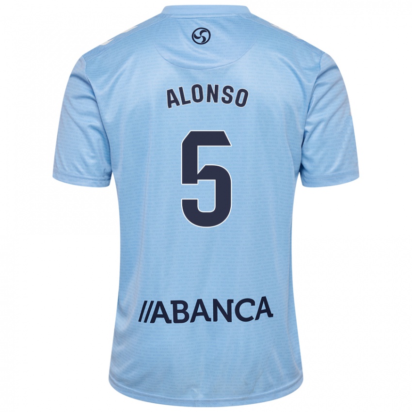 Niño Camiseta Gael Alonso #5 Azul Cielo 1ª Equipación 2024/25 La Camisa