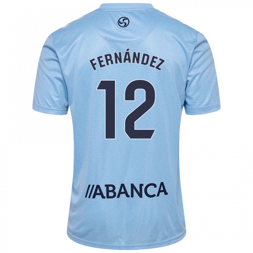 Niño Camiseta Manu Fernández #12 Azul Cielo 1ª Equipación 2024/25 La Camisa