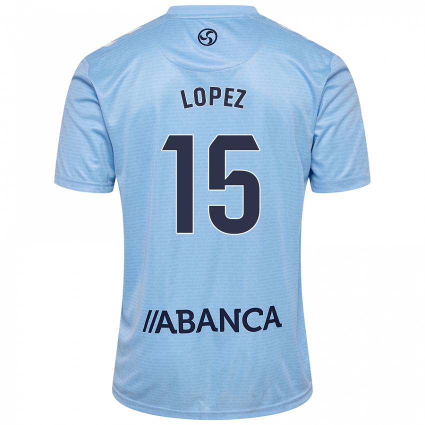 Niño Camiseta Fer López #15 Azul Cielo 1ª Equipación 2024/25 La Camisa