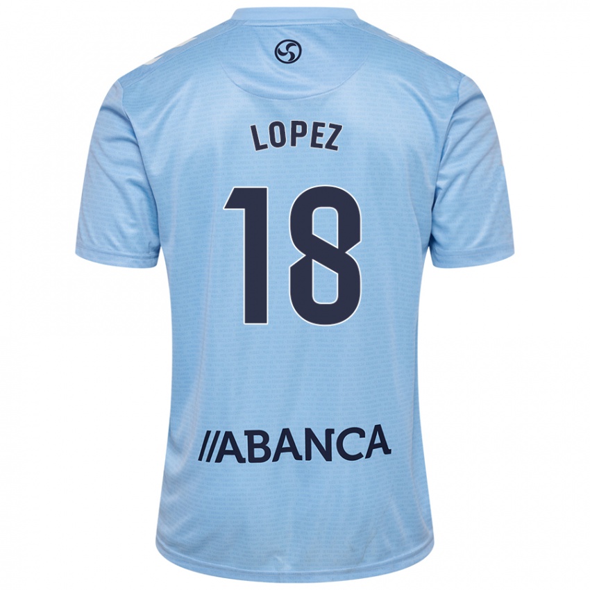 Niño Camiseta Joel López #18 Azul Cielo 1ª Equipación 2024/25 La Camisa