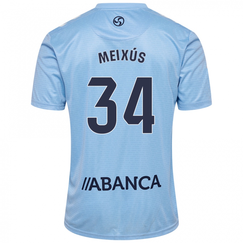 Niño Camiseta Pablo Meixús #34 Azul Cielo 1ª Equipación 2024/25 La Camisa