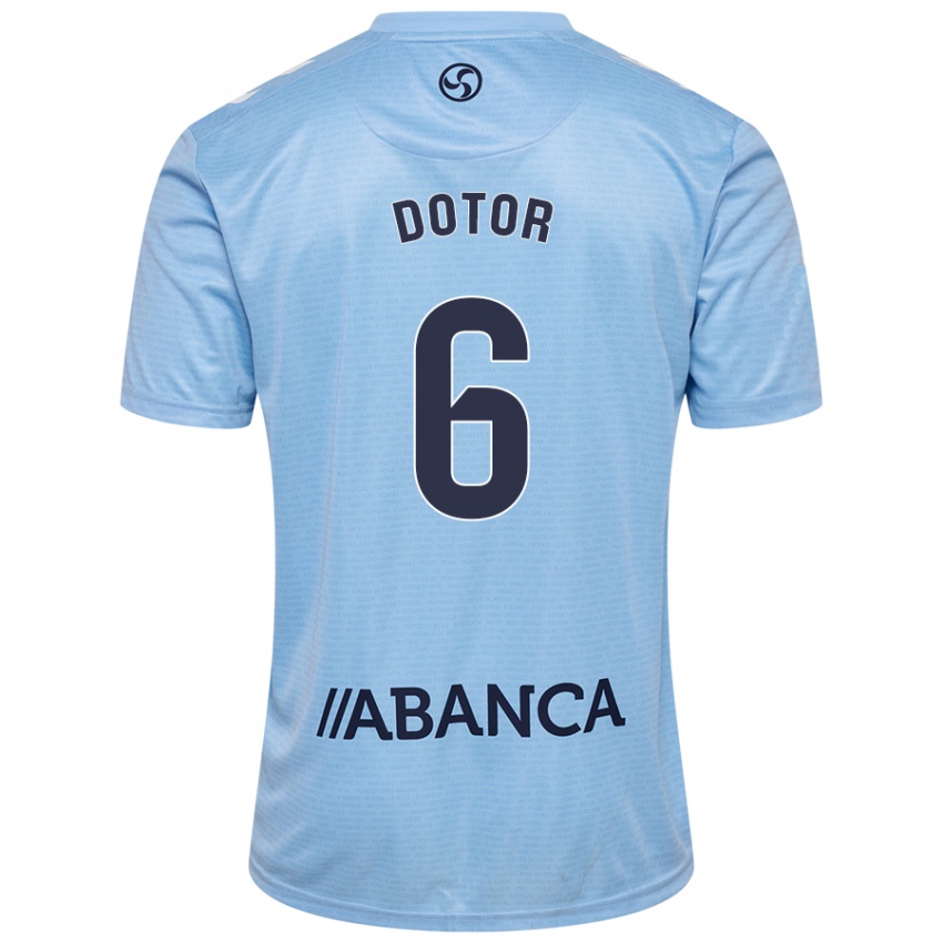 Niño Camiseta Carlos Dotor #6 Azul Cielo 1ª Equipación 2024/25 La Camisa