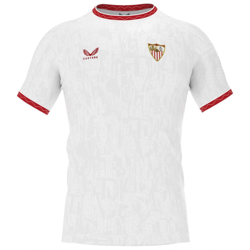 Niño Camiseta Saul Niguez #17 Blanco Rojo 1ª Equipación 2024/25 La Camisa