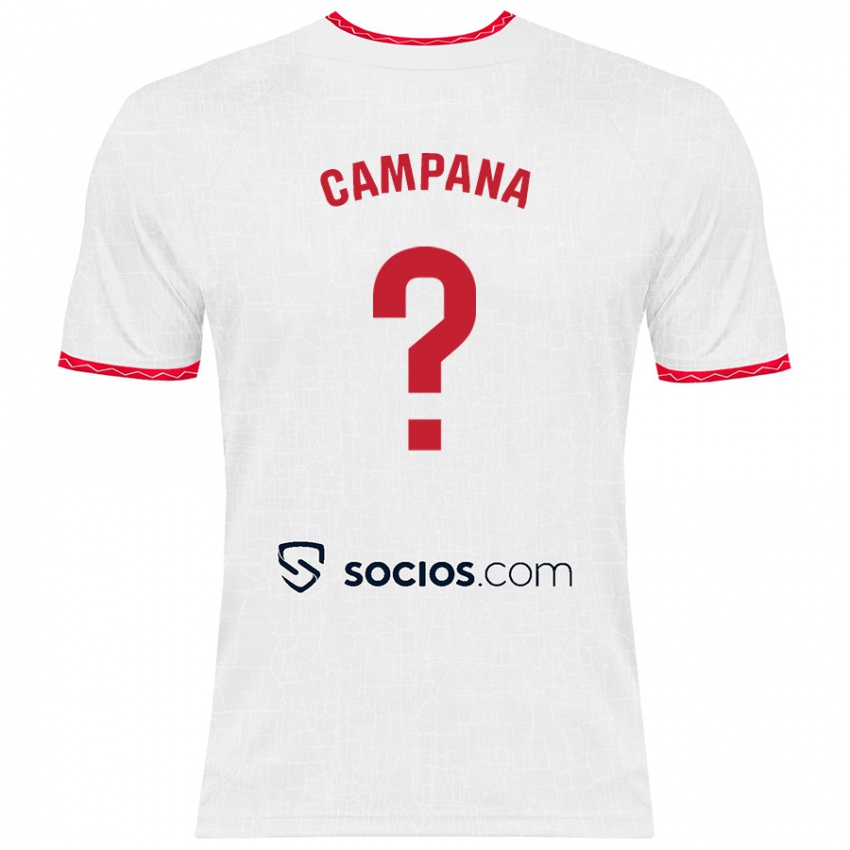 Niño Camiseta Massimo Campana #0 Blanco Rojo 1ª Equipación 2024/25 La Camisa