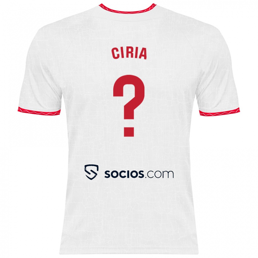 Niño Camiseta Alexis Ciria #0 Blanco Rojo 1ª Equipación 2024/25 La Camisa