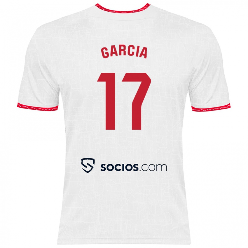 Niño Camiseta Débora García #17 Blanco Rojo 1ª Equipación 2024/25 La Camisa