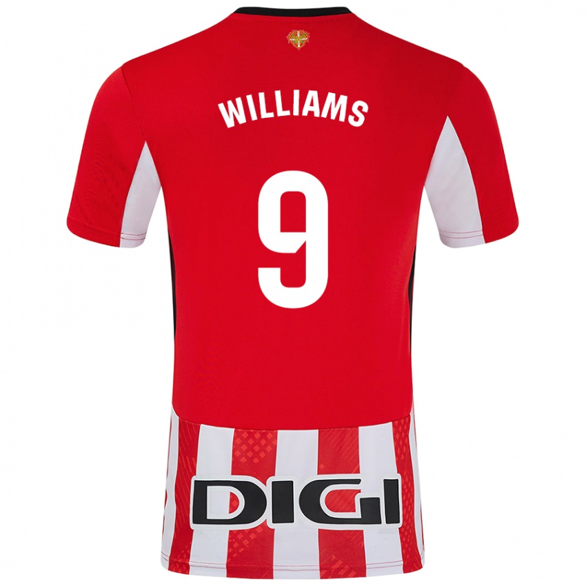 Niño Camiseta Iñaki Williams #9 Rojo Blanco 1ª Equipación 2024/25 La Camisa