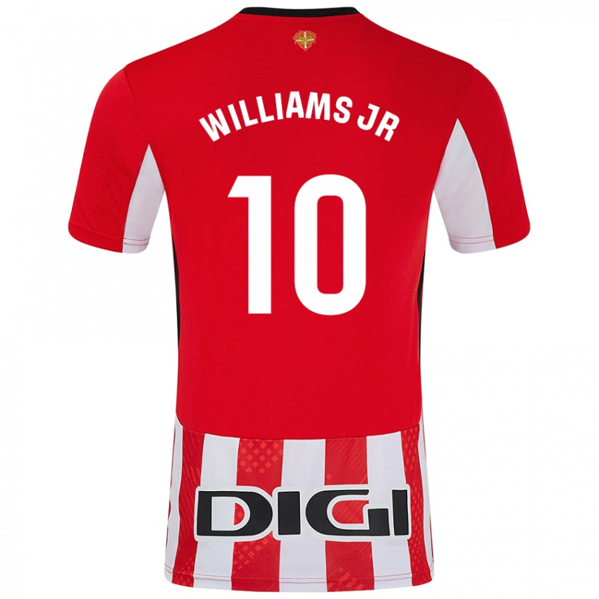 Niño Camiseta Nico Williams #10 Rojo Blanco 1ª Equipación 2024/25 La Camisa