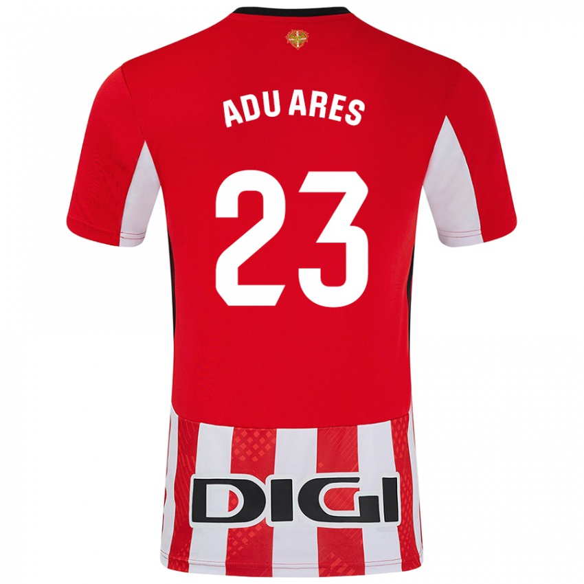 Niño Camiseta Adu Ares #23 Rojo Blanco 1ª Equipación 2024/25 La Camisa