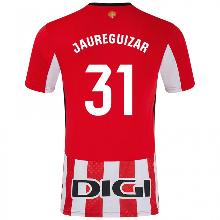 Niño Camiseta Mikel Jauregizar #31 Rojo Blanco 1ª Equipación 2024/25 La Camisa