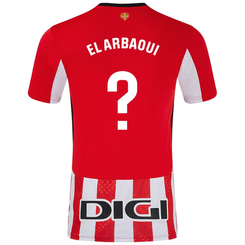 Niño Camiseta Ilyas El Arbaoui #0 Rojo Blanco 1ª Equipación 2024/25 La Camisa