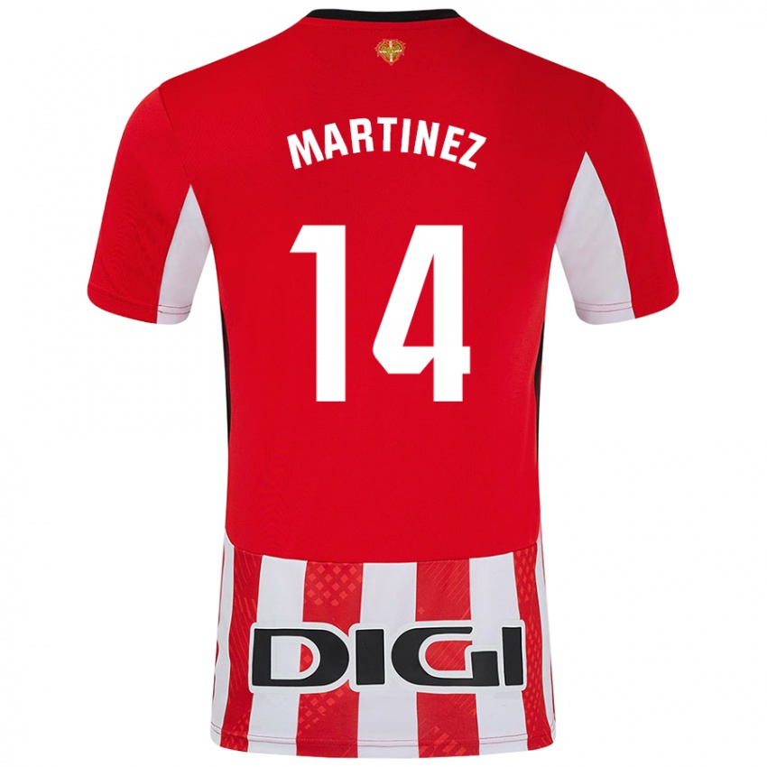 Niño Camiseta Pablo Martínez #14 Rojo Blanco 1ª Equipación 2024/25 La Camisa