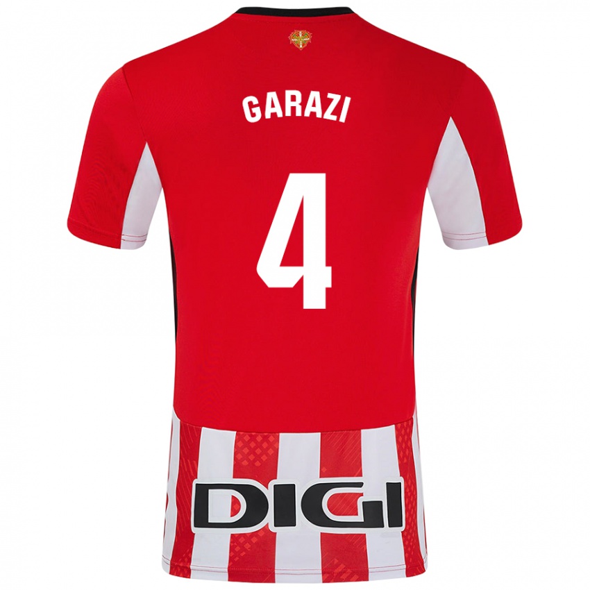 Niño Camiseta Garazi #4 Rojo Blanco 1ª Equipación 2024/25 La Camisa