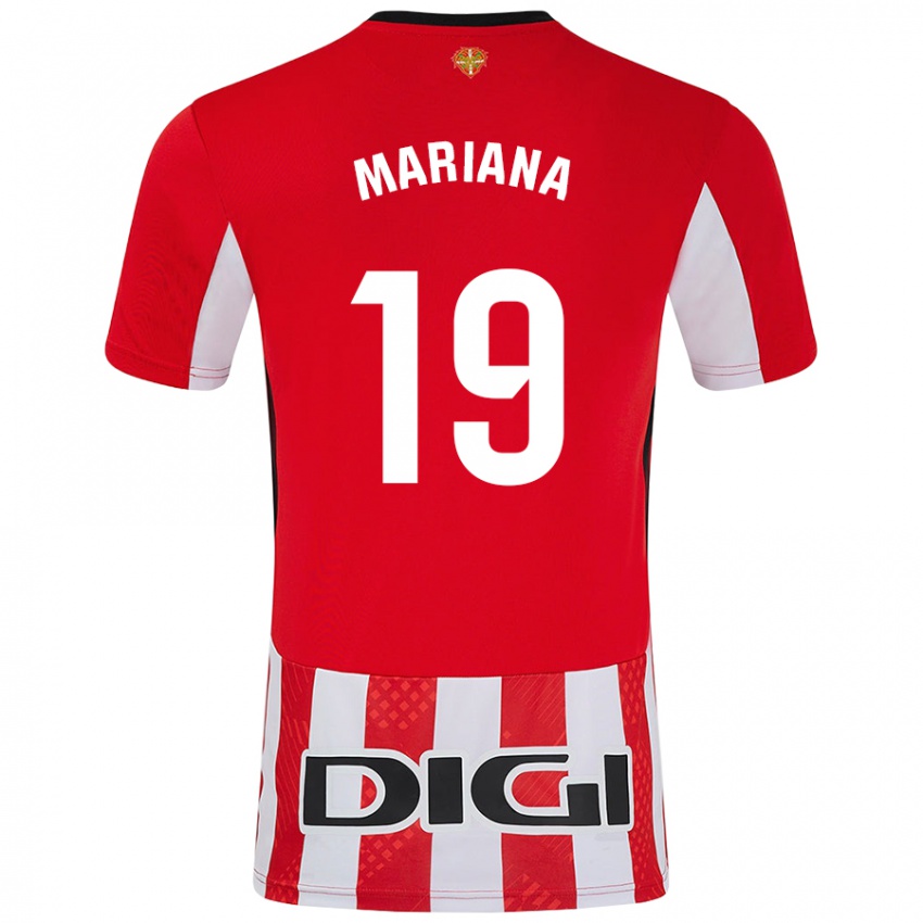 Niño Camiseta Mariana #19 Rojo Blanco 1ª Equipación 2024/25 La Camisa