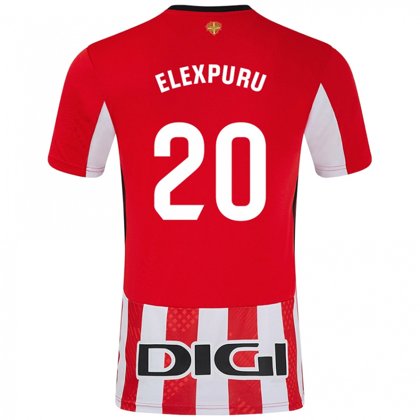 Niño Camiseta Ane Elexpuru Añorga #20 Rojo Blanco 1ª Equipación 2024/25 La Camisa