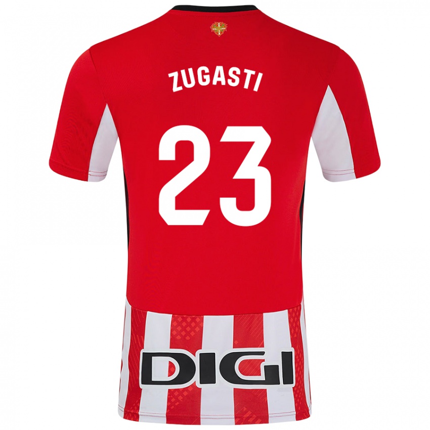 Niño Camiseta Patricia Zugasti Oses #23 Rojo Blanco 1ª Equipación 2024/25 La Camisa