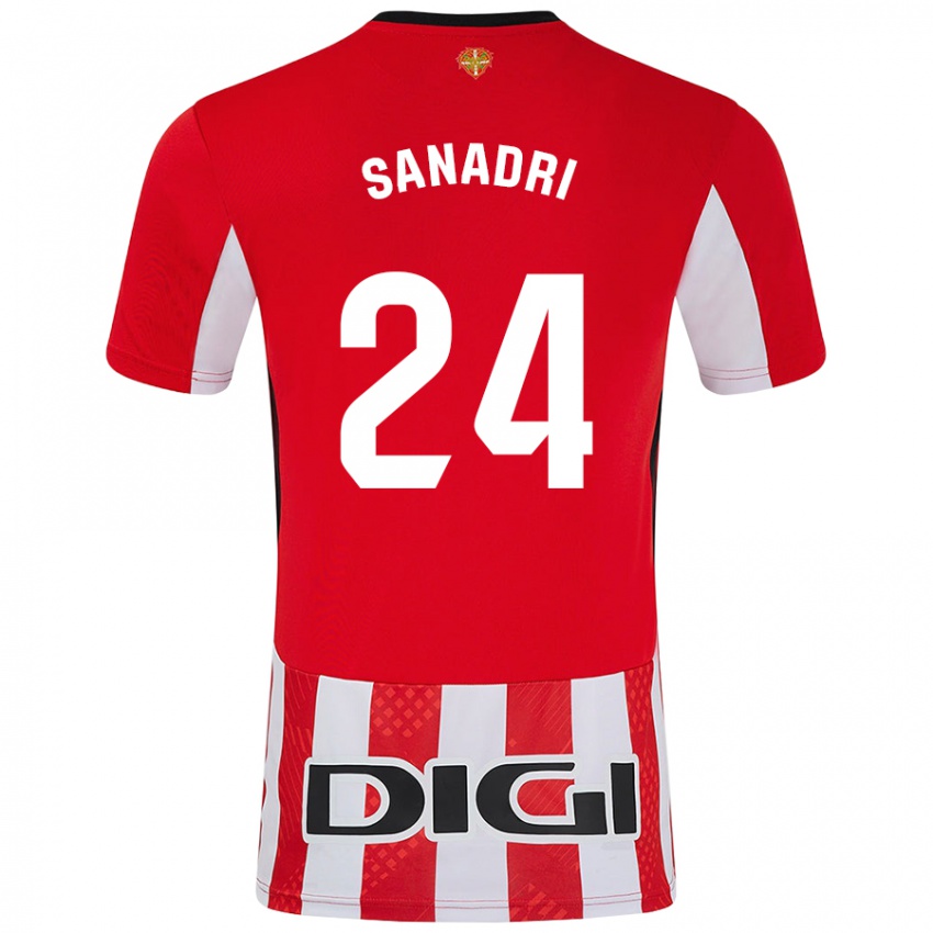 Niño Camiseta Sanadri #24 Rojo Blanco 1ª Equipación 2024/25 La Camisa