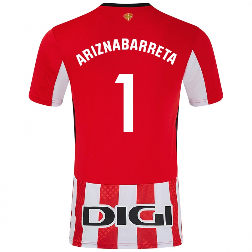 Niño Camiseta Oier Ariznabarreta #1 Rojo Blanco 1ª Equipación 2024/25 La Camisa