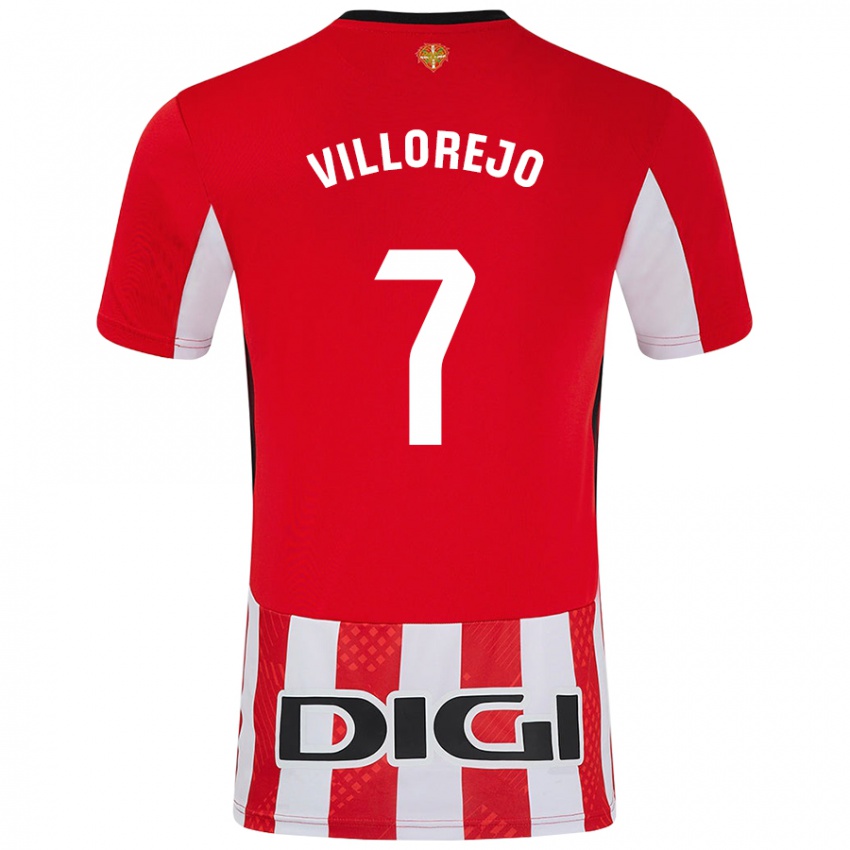 Niño Camiseta Ardaitz Villorejo #7 Rojo Blanco 1ª Equipación 2024/25 La Camisa