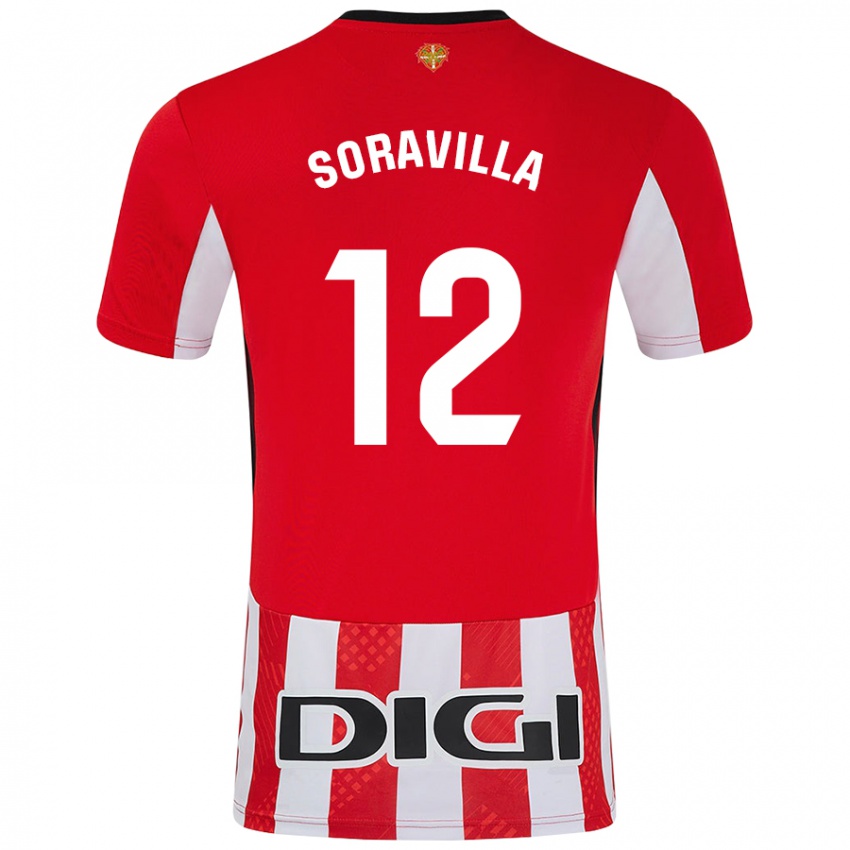 Niño Camiseta Ander Soravilla #12 Rojo Blanco 1ª Equipación 2024/25 La Camisa