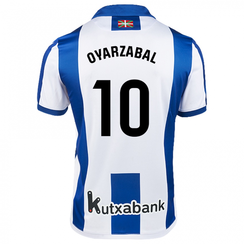 Niño Camiseta Mikel Oyarzabal #10 Blanco Azul 1ª Equipación 2024/25 La Camisa