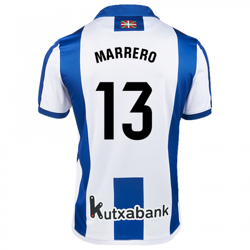 Niño Camiseta Unai Marrero #13 Blanco Azul 1ª Equipación 2024/25 La Camisa