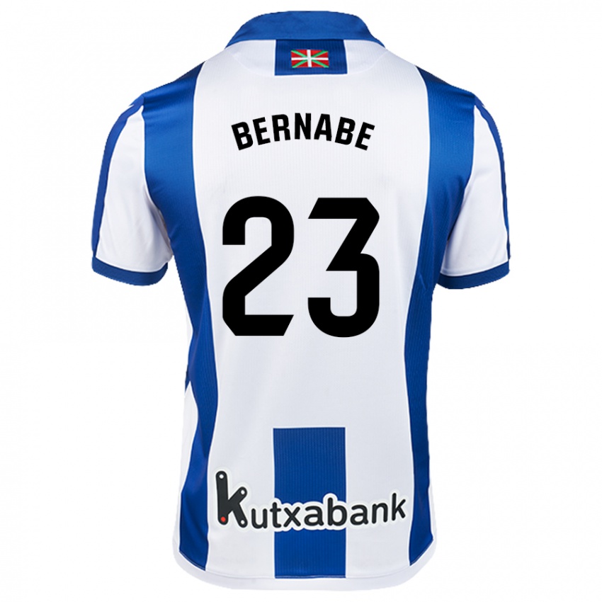 Niño Camiseta Alejandra Bernabé De Santiago #23 Blanco Azul 1ª Equipación 2024/25 La Camisa