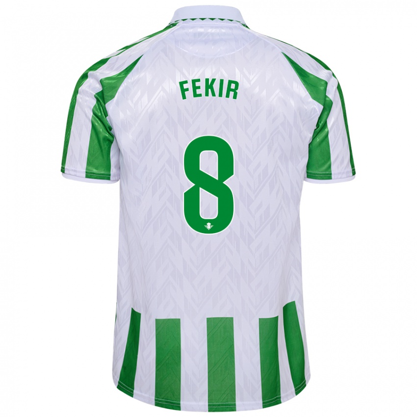 Niño Camiseta Nabil Fekir #8 Verde Rayas Blancas 1ª Equipación 2024/25 La Camisa