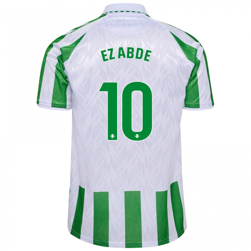 Niño Camiseta Abde Ezzalzouli #10 Verde Rayas Blancas 1ª Equipación 2024/25 La Camisa