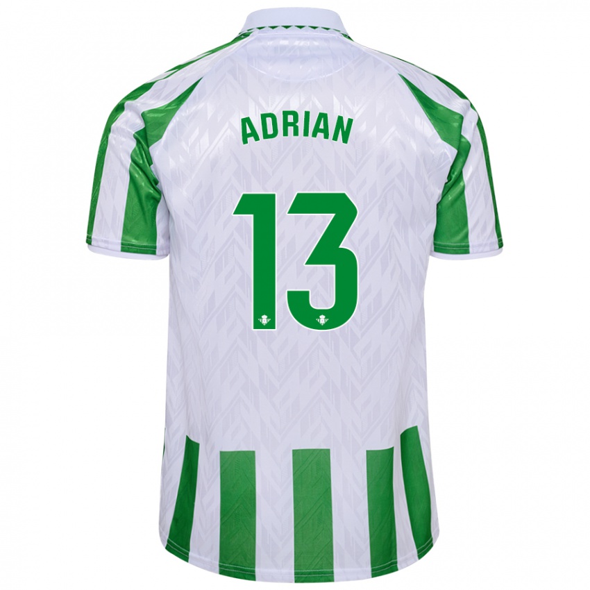 Niño Camiseta Adrian #13 Verde Rayas Blancas 1ª Equipación 2024/25 La Camisa