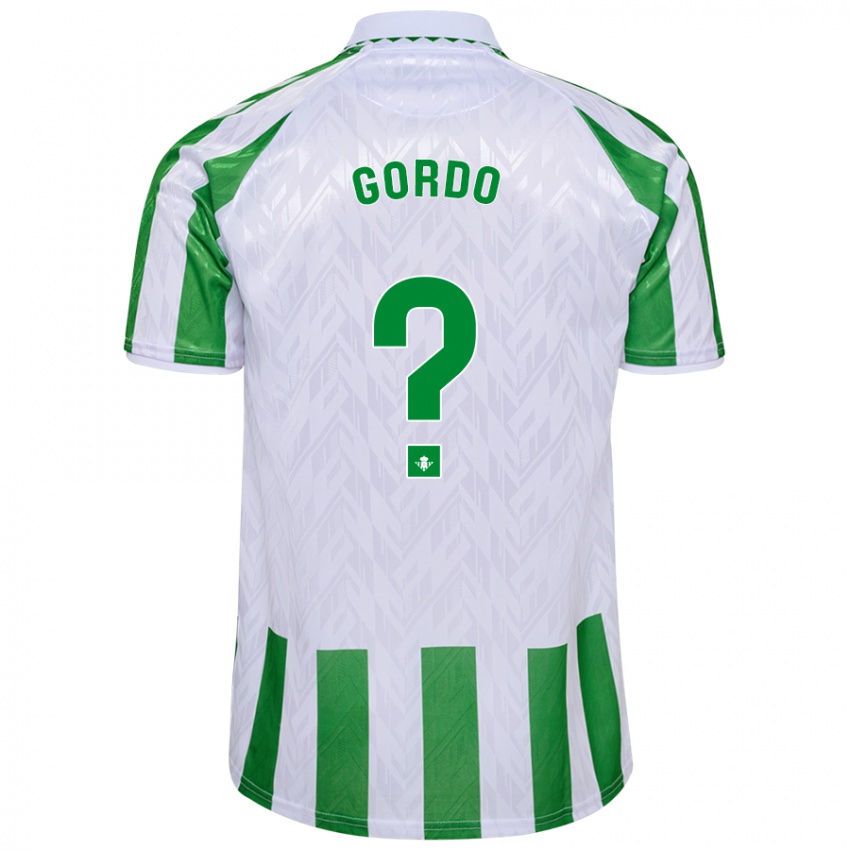 Niño Camiseta Josan Gordo #0 Verde Rayas Blancas 1ª Equipación 2024/25 La Camisa