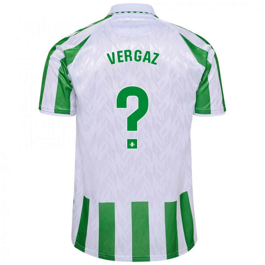 Niño Camiseta Alejandro Vergaz #0 Verde Rayas Blancas 1ª Equipación 2024/25 La Camisa