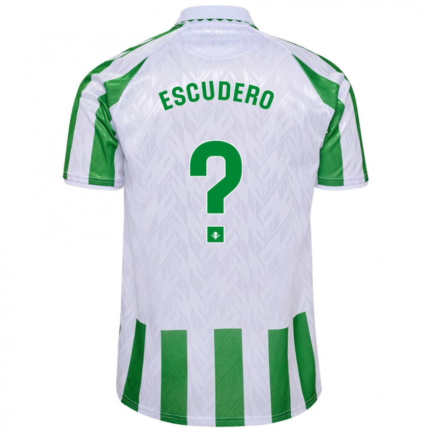 Niño Camiseta Ale Escudero #0 Verde Rayas Blancas 1ª Equipación 2024/25 La Camisa