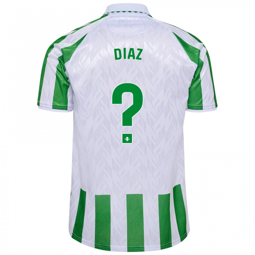 Niño Camiseta Ismael Díaz #0 Verde Rayas Blancas 1ª Equipación 2024/25 La Camisa