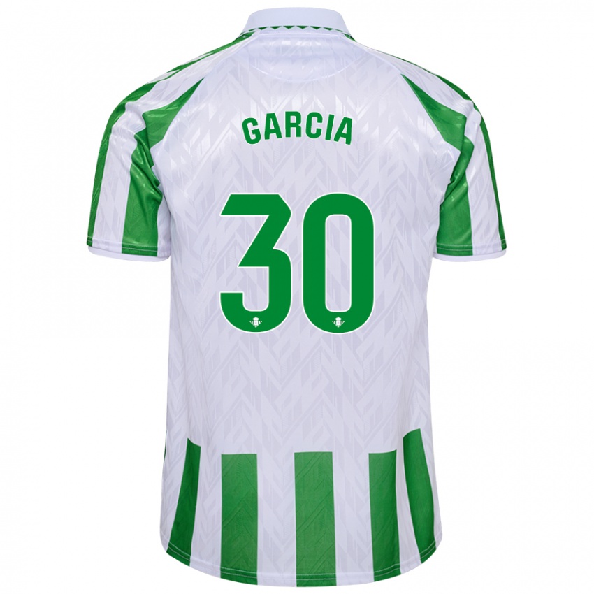 Niño Camiseta Germán García #30 Verde Rayas Blancas 1ª Equipación 2024/25 La Camisa