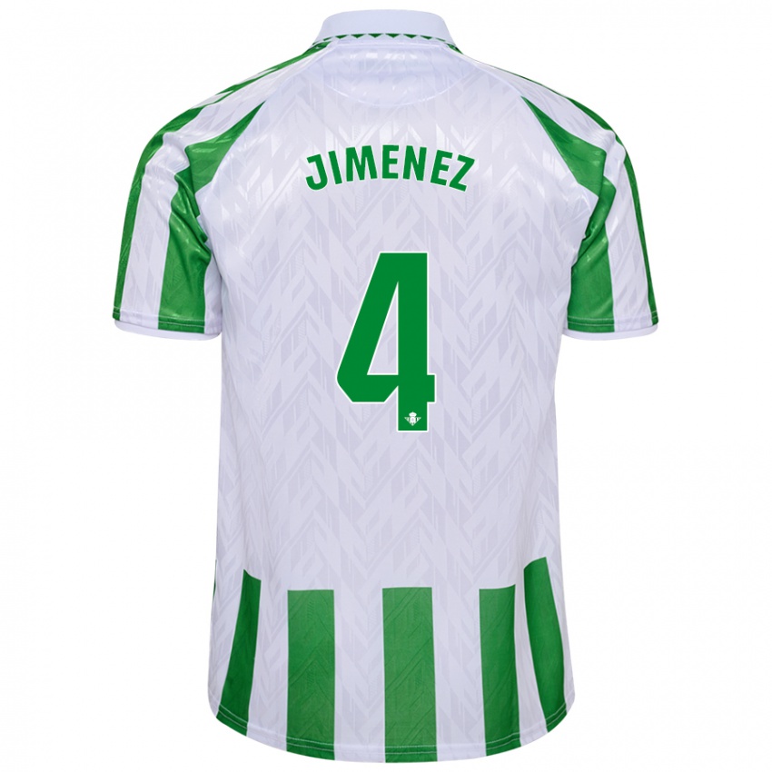 Niño Camiseta María Jiménez Gutiérrez #4 Verde Rayas Blancas 1ª Equipación 2024/25 La Camisa