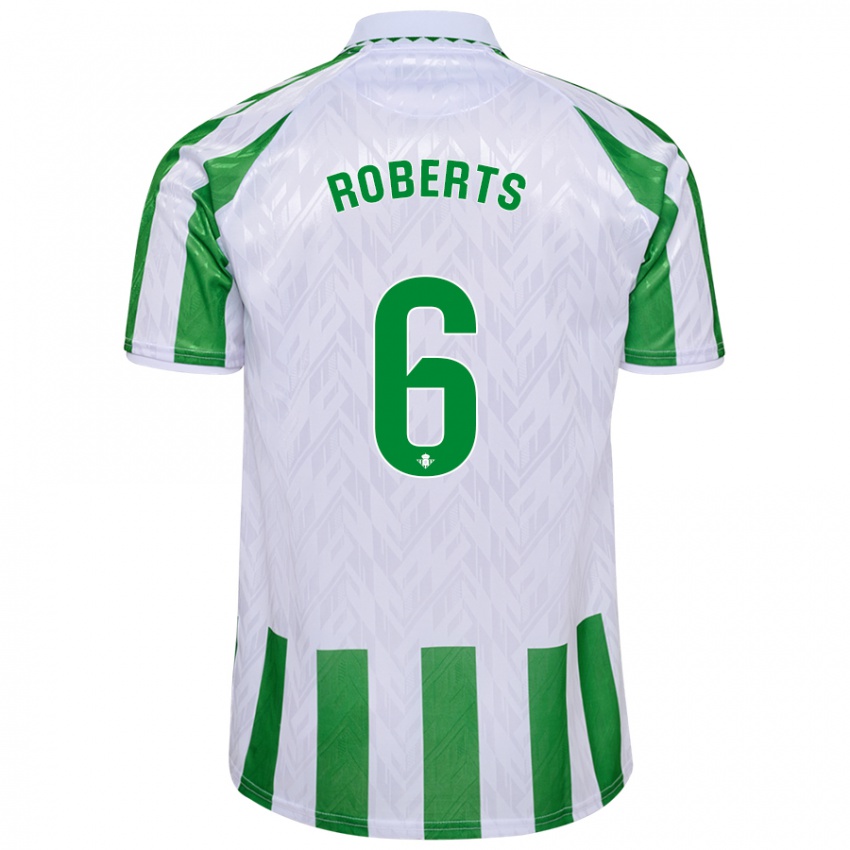 Niño Camiseta Rhiannon Roberts #6 Verde Rayas Blancas 1ª Equipación 2024/25 La Camisa