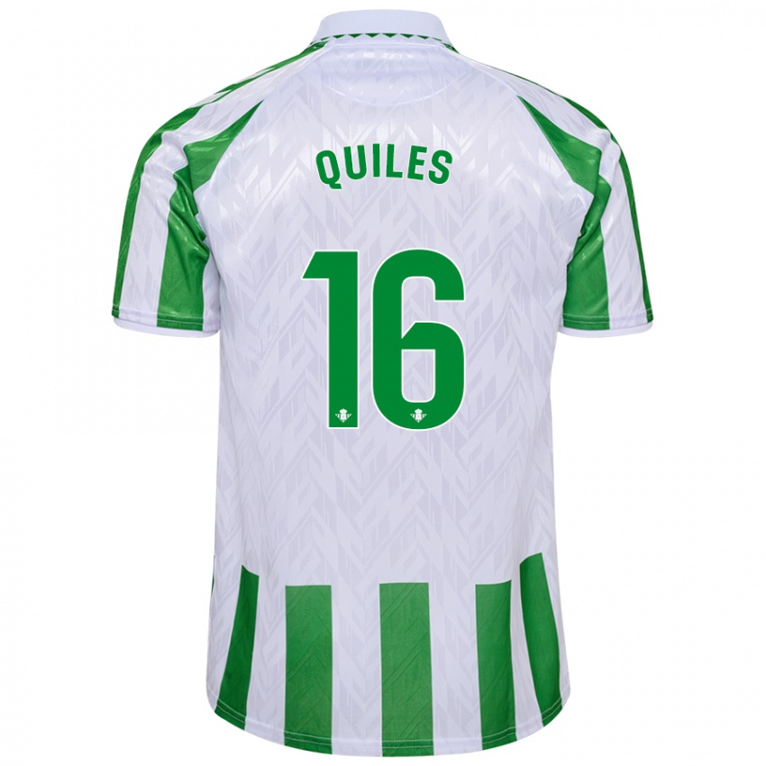 Niño Camiseta Violeta García Quiles #16 Verde Rayas Blancas 1ª Equipación 2024/25 La Camisa