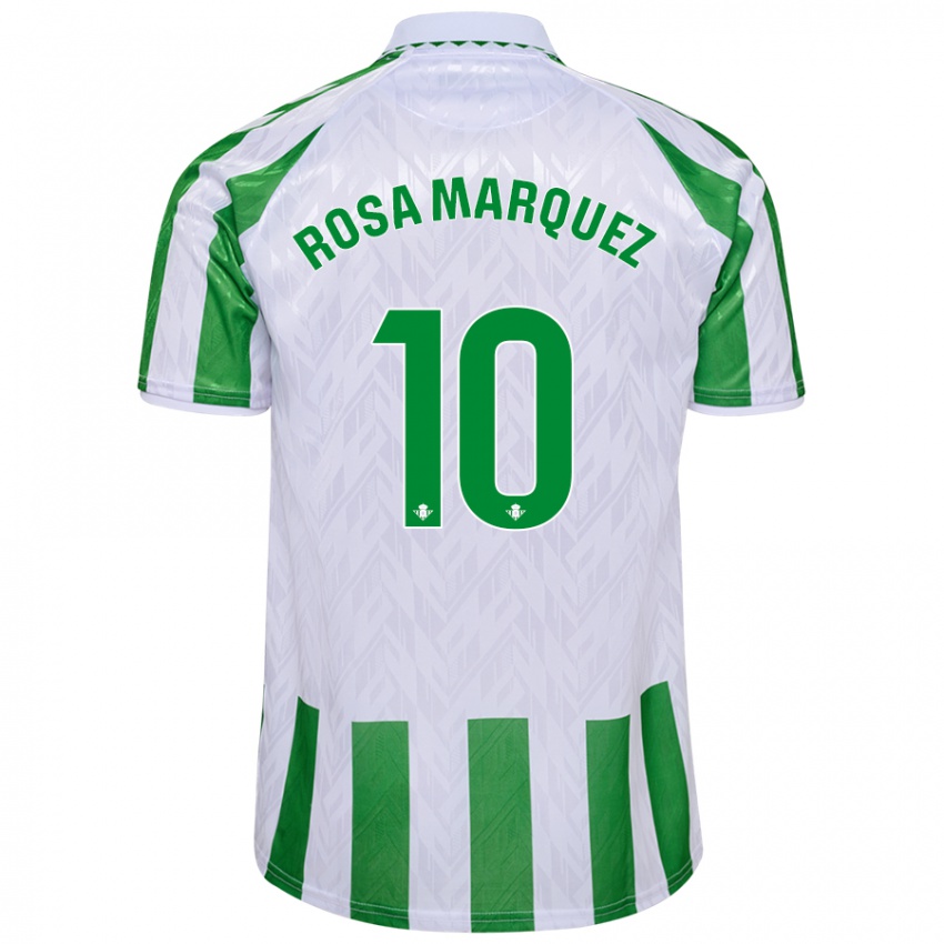 Niño Camiseta Rosa Márquez Baena #10 Verde Rayas Blancas 1ª Equipación 2024/25 La Camisa