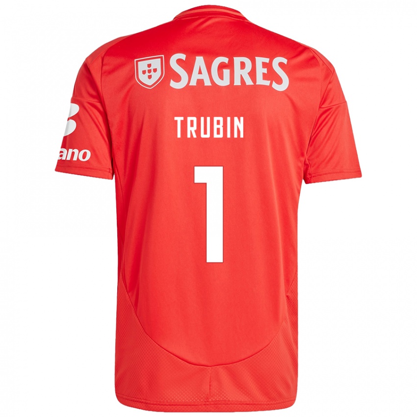 Niño Camiseta Anatoliy Trubin #1 Rojo Blanco 1ª Equipación 2024/25 La Camisa