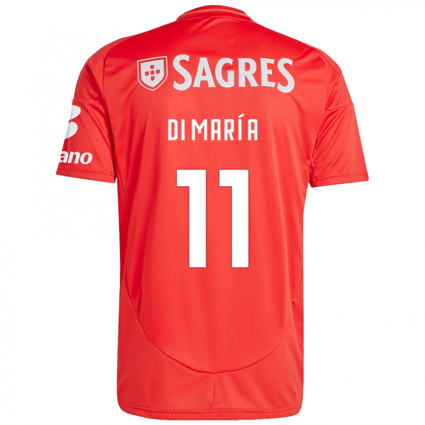 Niño Camiseta Angel Di Maria #11 Rojo Blanco 1ª Equipación 2024/25 La Camisa