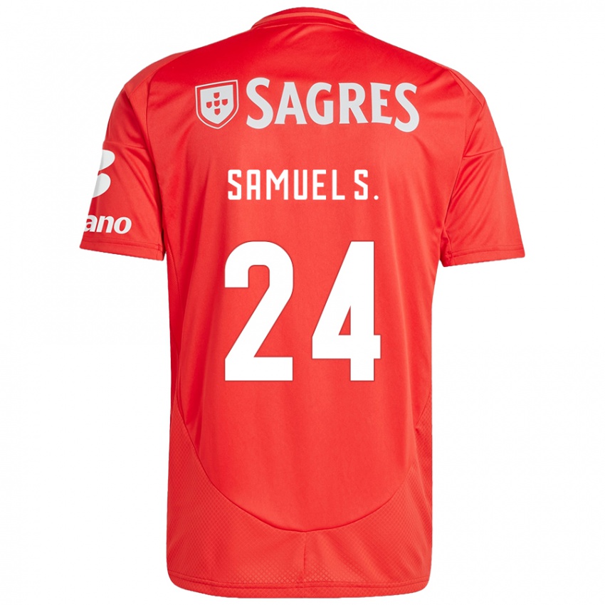 Niño Camiseta Samuel Soares #24 Rojo Blanco 1ª Equipación 2024/25 La Camisa