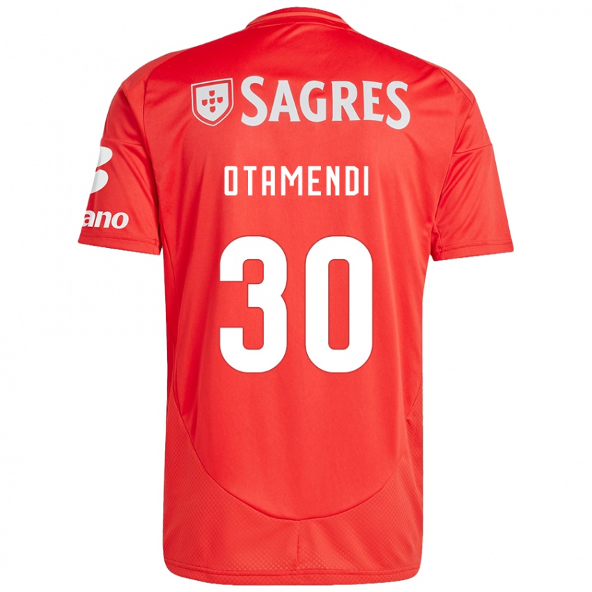 Niño Camiseta Nicolás Otamendi #30 Rojo Blanco 1ª Equipación 2024/25 La Camisa