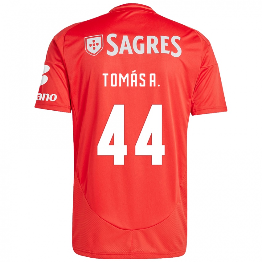 Niño Camiseta Tomás Araújo #44 Rojo Blanco 1ª Equipación 2024/25 La Camisa