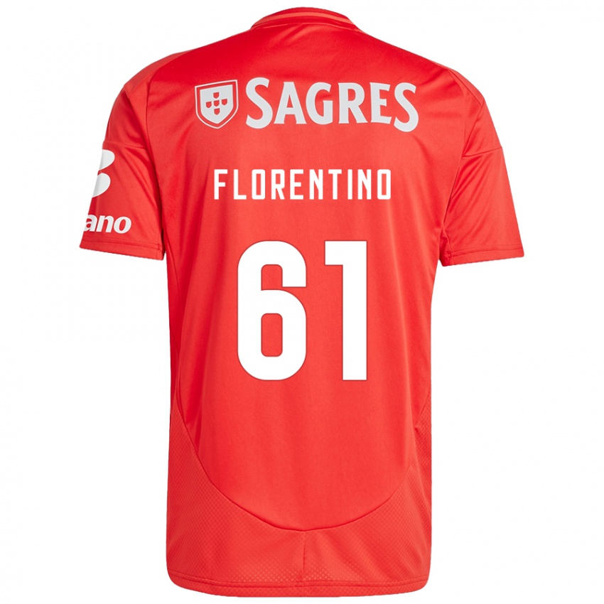 Niño Camiseta Florentino #61 Rojo Blanco 1ª Equipación 2024/25 La Camisa