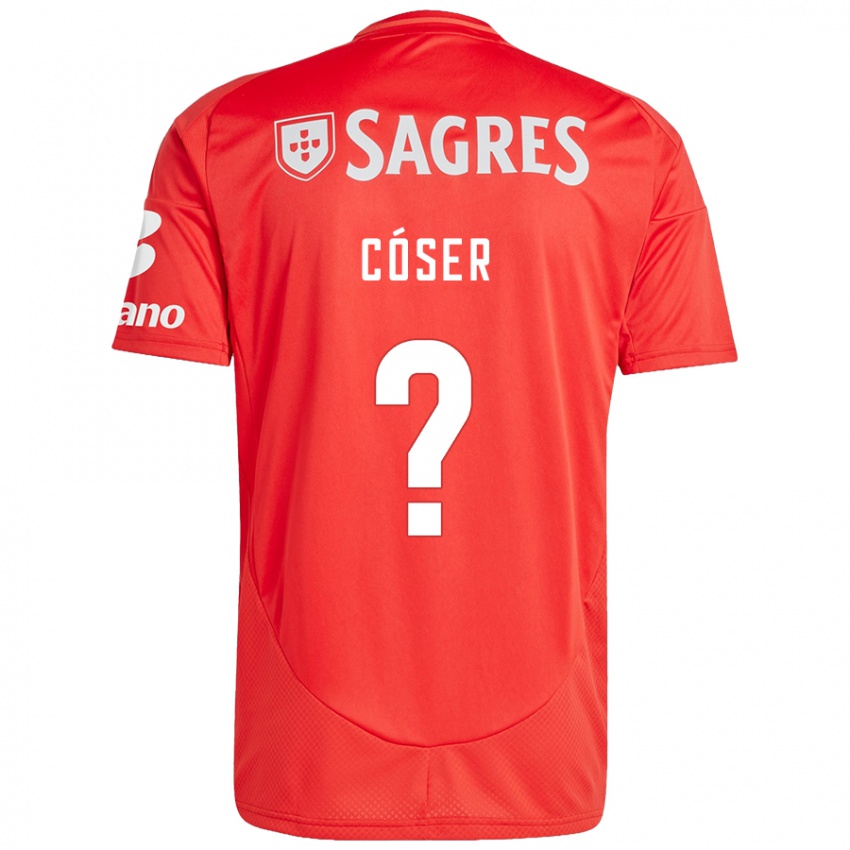 Niño Camiseta Tiago Cóser #0 Rojo Blanco 1ª Equipación 2024/25 La Camisa