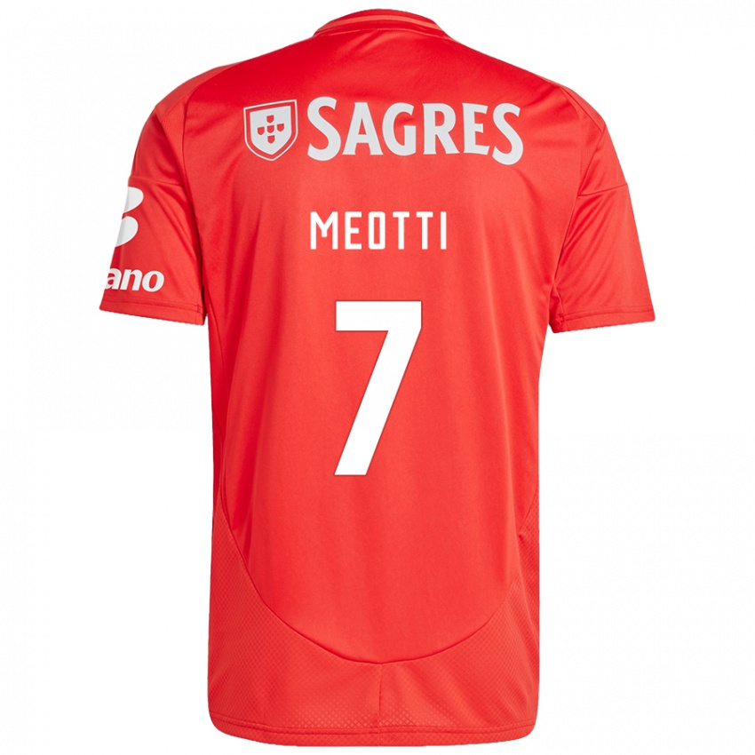 Niño Camiseta Carlos Meotti #7 Rojo Blanco 1ª Equipación 2024/25 La Camisa