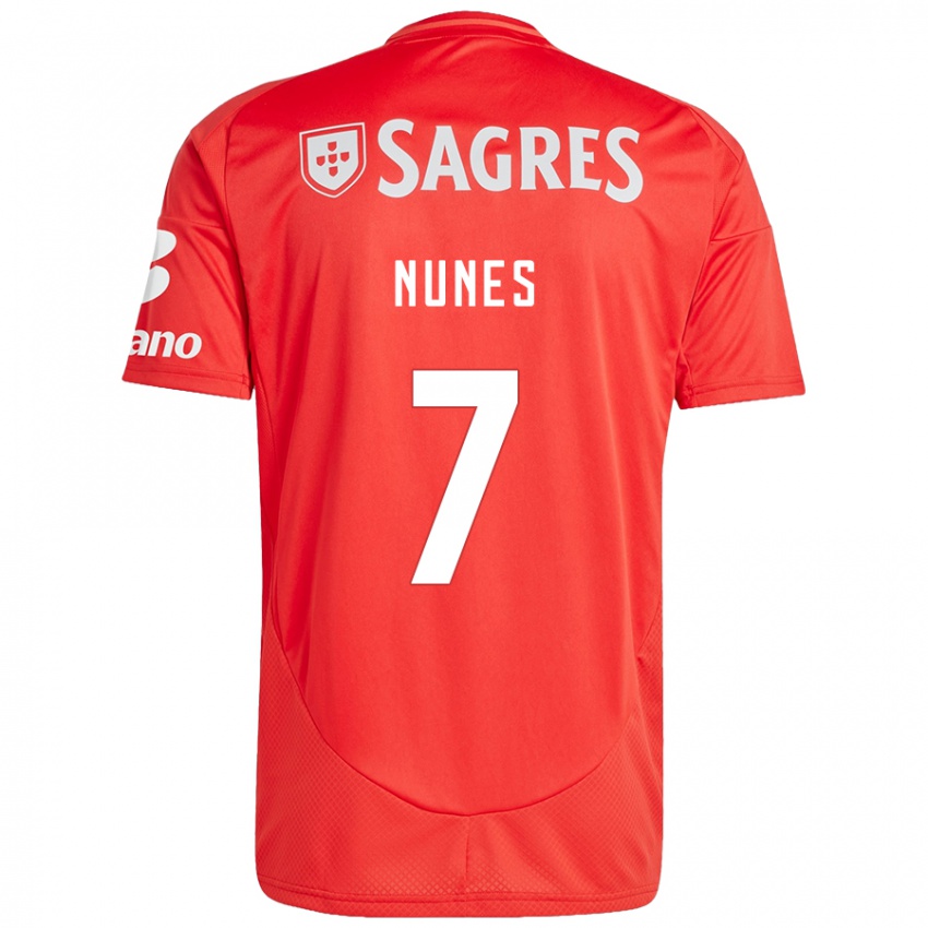 Niño Camiseta Bernardo Nunes #7 Rojo Blanco 1ª Equipación 2024/25 La Camisa