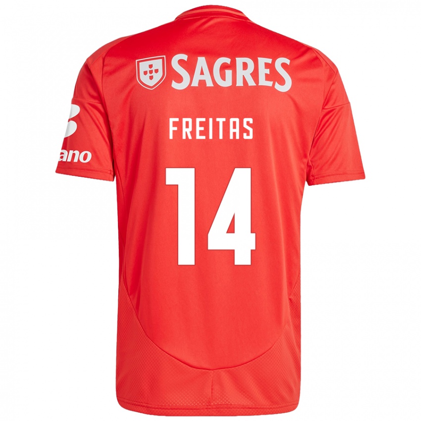 Niño Camiseta Tiago Freitas #14 Rojo Blanco 1ª Equipación 2024/25 La Camisa